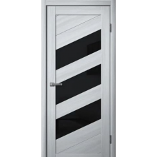 Дверь межкомнатная Сибирь Профиль Ла Стелла 216 Ясень пепельный, стекло черное